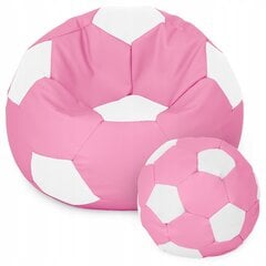 Sėdmaišis su pufu Ball XXXL, rožinis/baltas цена и информация | Кресла-мешки и пуфы | pigu.lt
