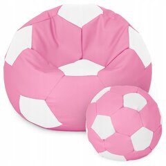 Sėdmaišis su pufu Ball XXXXL, rožinis/baltas цена и информация | Кресла-мешки и пуфы | pigu.lt