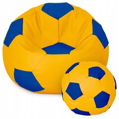 Sėdmaišis su pufu Ball XXXXL, geltonas/mėlynas цена и информация | Кресла-мешки и пуфы | pigu.lt