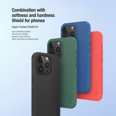 Nillkin Super Frosted PRO Back Cover for Apple iPhone 15 Pro Blue (Without Logo Cutout) цена и информация | Чехлы для телефонов | pigu.lt