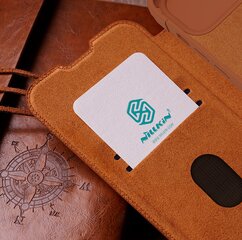 Nillkin Qin Pro Leather Flip Camera Cover Case for iPhone 15 Plus - Black цена и информация | Чехлы для телефонов | pigu.lt