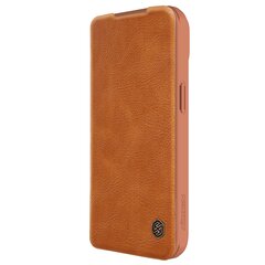 Nillkin Qin Pro Leather iPhone 15 Camera Flip Leather Case - Brown цена и информация | Чехлы для телефонов | pigu.lt