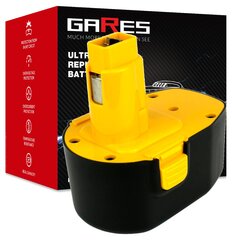 Аккумулятор Gares, 14,4V 1,5Ah, Dewalt, DE9094 цена и информация | Шуруповерты, дрели | pigu.lt