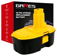 Аккумулятор Gares, 18V 2,5Ah, Dewalt, DE9098 DW9095 цена и информация | Шуруповерты, дрели | pigu.lt