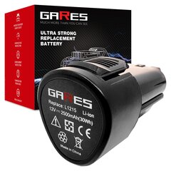 Аккумулятор Gares, 12V 2,5Ah, Milwaukee, M12 2403-22 цена и информация | Шуруповерты, дрели | pigu.lt