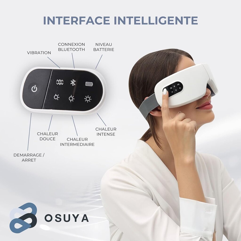 Вибромассажер Массажер для глаз OSUYA, тепловой, USB, Bluetooth, белый цена  | pigu.lt