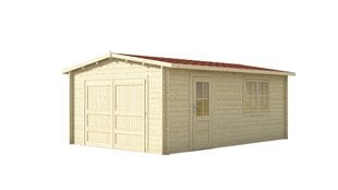 Medinis garažas Eurowood, 4x6m, 24m2, 44mm kaina ir informacija | Sodo nameliai, malkinės, pastogės | pigu.lt