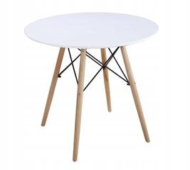 Apvalus stalas Belsi 80 x 80 x 75 cm baltas kaina ir informacija | Virtuvės ir valgomojo stalai, staliukai | pigu.lt