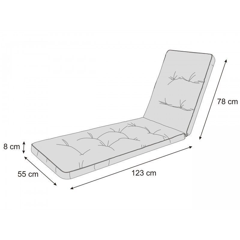 Pagalvėlė sodo gultui Sales Core, 201x55x8 cm, pilka цена и информация | Pagalvės, užvalkalai, apsaugos | pigu.lt