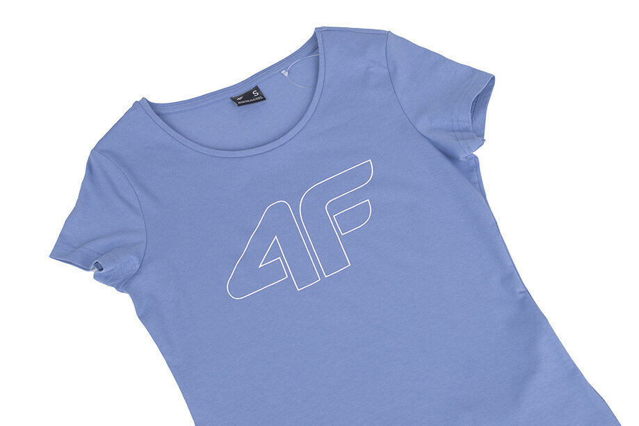 Marškinėliai moterims 4F F0907 4FAW23TTSHF0907 32S, mėlyni цена и информация | Marškinėliai moterims | pigu.lt