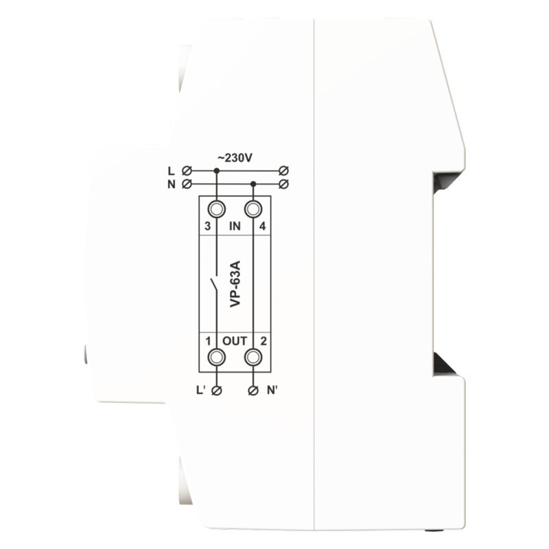 Įtampos relė DigiTOP VP-63G3W kaina ir informacija | Elektros jungikliai, rozetės | pigu.lt