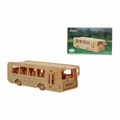 Konstruojamas medinis autobusas Woodcraft kaina ir informacija | Konstruktoriai ir kaladėlės | pigu.lt