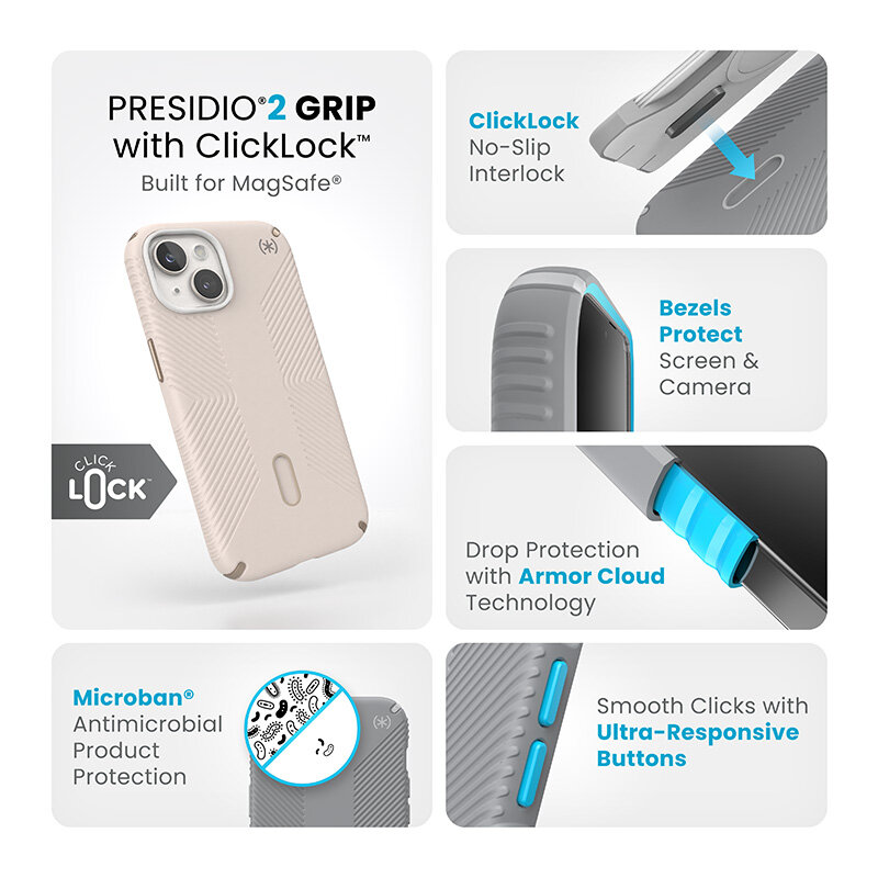Speck Presidio2 Grip ClickLock kaina ir informacija | Telefono dėklai | pigu.lt