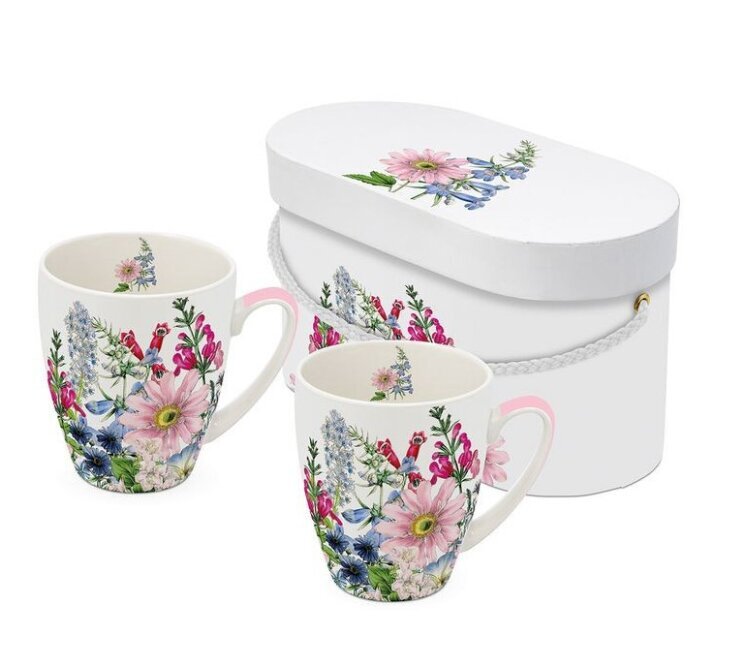 PPD porcelianiniai puodeliai dekoratyvinėje dėžutėje, 2 vnt. kaina ir informacija | Taurės, puodeliai, ąsočiai | pigu.lt