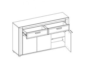Komoda Liveo Besto BT3, ruda/balta цена и информация | Комоды | pigu.lt