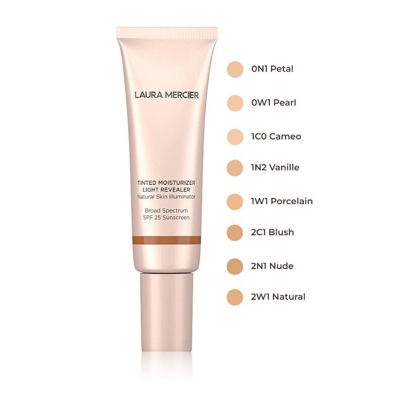 Tonuojantis drėkinamasis veido kremas Laura Mercier Tinted Moisturizer Light Revealer Skin Illuminator SPF 25, 2N1 Nude, 50 ml kaina ir informacija | Veido kremai | pigu.lt