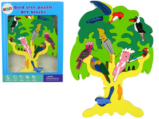 Medinės dėlionė medis su paukščiais kaina ir informacija | Žaislai kūdikiams | pigu.lt