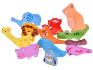 Красочный деревянный пазл - животные цена и информация | Развивающие игрушки | pigu.lt