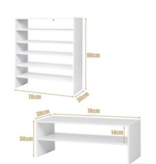 Batų lentyna, balta kaina ir informacija | Batų spintelės, lentynos ir suolai | pigu.lt