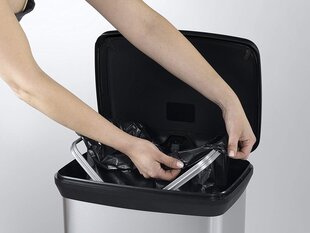 CURVER Контейнер для мусора DECO BIN 50л серебристый цена и информация | Мусорные баки | pigu.lt
