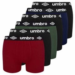 Мужские трусы-боксеры UMBRO 6 шт BM565 Черный хлопок Разме цена и информация | Мужские трусы | pigu.lt