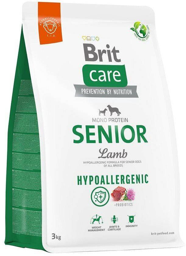 Brit Care Hypoallergenic Senior Lamb pagyvenusiems šunims su ėriena, 3kg kaina ir informacija | Sausas maistas šunims | pigu.lt