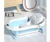 Sulankstoma kūdikio vonelė su termometru ir pagalvėle Xbay, mėlyna/balta kaina ir informacija | Maudynių priemonės | pigu.lt