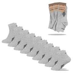 Kojinės vyrams Umbro Quarter, pilkos, 9 poros kaina ir informacija | Vyriškos kojinės | pigu.lt