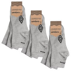 Kojinės vyrams Umbro Quarter, pilkos, 9 poros kaina ir informacija | Vyriškos kojinės | pigu.lt