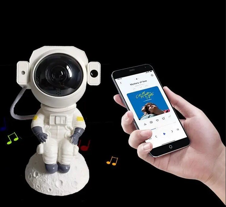 Galaktikų ir žvaigždžių projektorius Astronautas su Bluetooth garsiakalbiu kaina ir informacija | Dekoracijos šventėms | pigu.lt