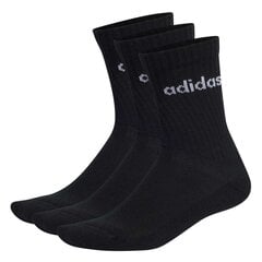 Adidas kojinės vyrams C Lin Crew 3P IC13014066746459737, juodos, 3 poros kaina ir informacija | Vyriškos kojinės | pigu.lt