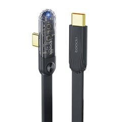 Toocki Elbow Charging Cable C-C, 1m, 100W (Black) цена и информация | Кабели для телефонов | pigu.lt