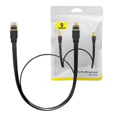 Baseus Cat 7 Gigabit Ethernet RJ45 Cable 1m black цена и информация | Кабели и провода | pigu.lt