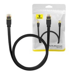 Baseus Cat 7 UTP Ethernet RJ45 Cable Flat 2 m black цена и информация | Кабели и провода | pigu.lt