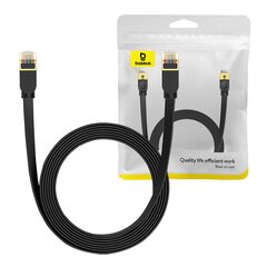 Baseus Cat 7 UTP Ethernet RJ45 Cable Flat 5 m black цена и информация | Кабели и провода | pigu.lt