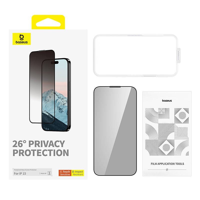 Baseus Diamond Privacy Protection Tempered Glass kaina ir informacija | Apsauginės plėvelės telefonams | pigu.lt