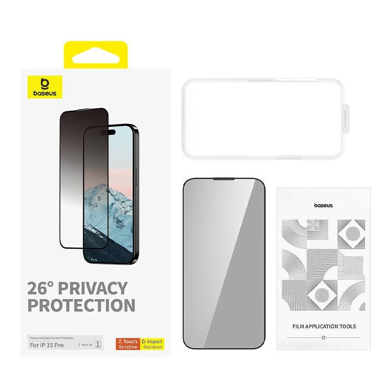 Baseus Diamond Privacy Protection Tempered Glass kaina ir informacija | Apsauginės plėvelės telefonams | pigu.lt