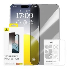 Privacy Protection Tempered Glass Baseus Diamond  iPhone 15 цена и информация | Защитные пленки для телефонов | pigu.lt