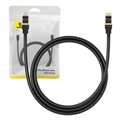 Network cable cat.8 Baseus Ethernet RJ45, 40Gbps, 1m (black) цена и информация | Кабели и провода | pigu.lt