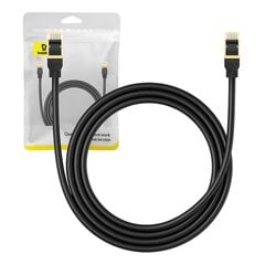 Network cable cat.8 Baseus Ethernet RJ45, 40Gbps, 1,5m (black) цена и информация | Кабели и провода | pigu.lt