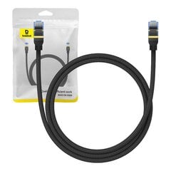 Braided network cable cat.7 Baseus Ethernet RJ45, 10Gbps, 1m (black) цена и информация | Кабели и провода | pigu.lt