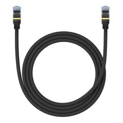 Braided network cable cat.7 Baseus Ethernet RJ45, 10Gbps, 1,5m (black) цена и информация | Кабели и провода | pigu.lt