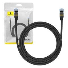 Braided network cable cat.7 Baseus Ethernet RJ45, 10Gbps, 1,5m (black) цена и информация | Кабели и провода | pigu.lt