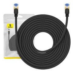 Braided network cable cat.7 Baseus Ethernet RJ45, 10Gbps, 15m (black) цена и информация | Кабели и провода | pigu.lt