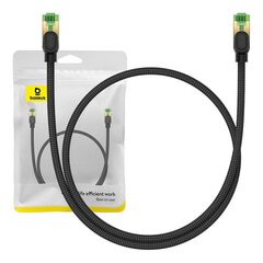 Braided network cable cat.8 Baseus Ethernet RJ45, 40Gbps, 0,5m (black) цена и информация | Кабели и провода | pigu.lt