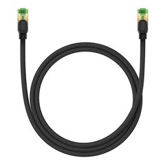 Braided network cable cat.8 Baseus Ethernet RJ45, 40Gbps, 1m (black) цена и информация | Кабели и провода | pigu.lt