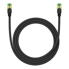 Braided network cable cat.8 Baseus Ethernet RJ45, 40Gbps, 1,5m (black) цена и информация | Кабели и провода | pigu.lt