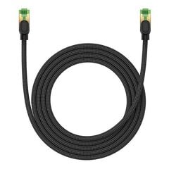 Braided network cable cat.8 Baseus Ethernet RJ45, 40Gbps, 2m (black) цена и информация | Кабели и провода | pigu.lt