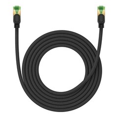 Braided network cable cat.8 Baseus Ethernet RJ45, 40Gbps, 3m (black) цена и информация | Кабели и провода | pigu.lt