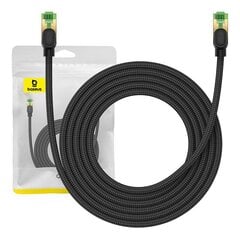 Braided network cable cat.8 Baseus Ethernet RJ45, 40Gbps, 3m (black) цена и информация | Кабели и провода | pigu.lt